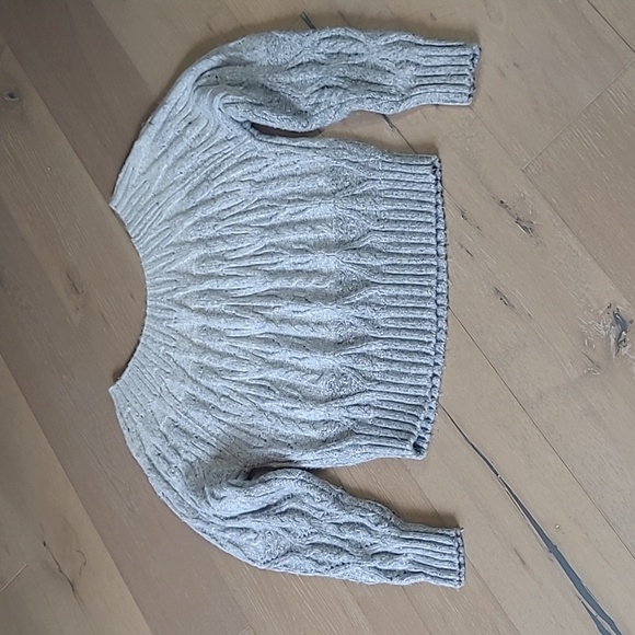 EUC White House Black Market Sweater Women's sz Large Bateau Ombre Cable Knit - Picture 2 of 7